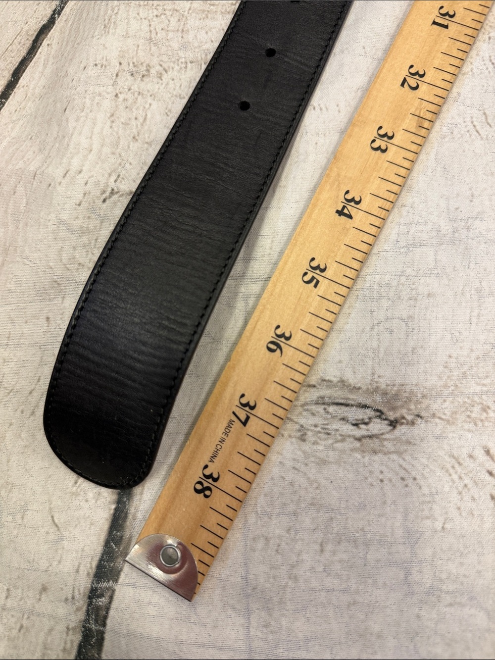 GUCCI GG Marmont Belt Black Leather Gold Buckle Size 80/32 - Picture 7 of 12